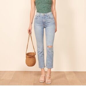 Reformation Liza High Rise Straight Crop Jeans